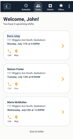 FirstVisit - caregiver mobile app
