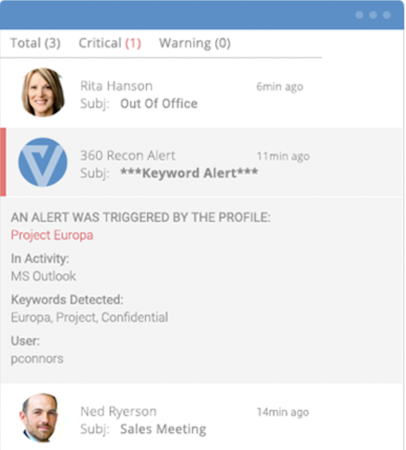 Veriato Investigator alerts