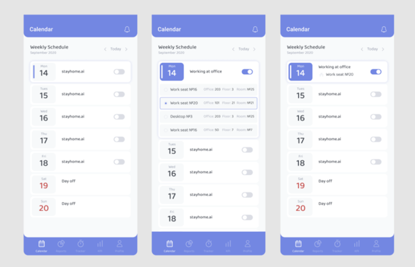 stayhome.ai - mobile app schedule