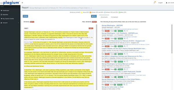 Plagium source information