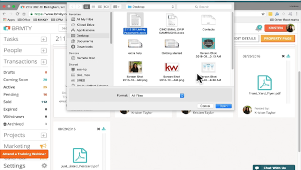 Brivity CRM document upload
