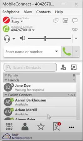FusionWorks - MobileConnect contacts