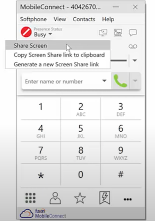 FusionWorks - MobileConnect share screen