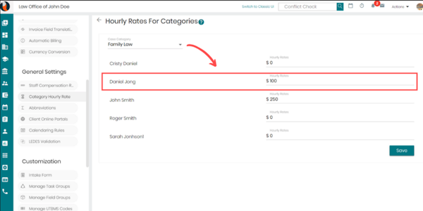 CaseFox hourly rates