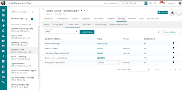 CaseFox custom fields