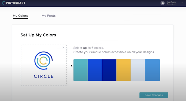 Piktochart custom color schemes
