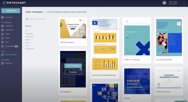 Piktochart team templates