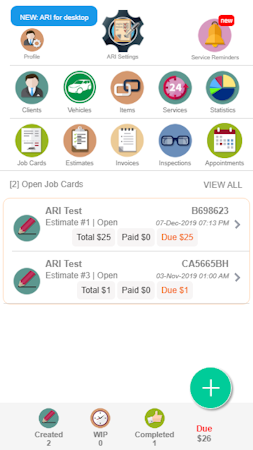 ARI dashboard