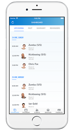 PTminder dashboard screenshot