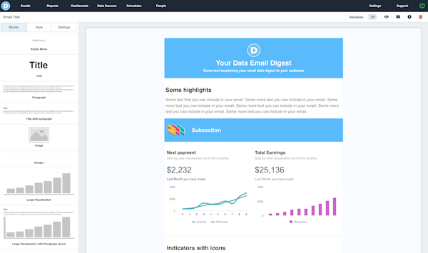 DataReportive manage email title screenshot