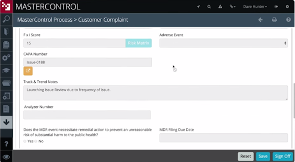 MasterControl Manufacturing Excellence customer support