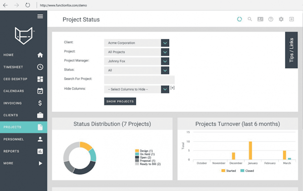 Project status page