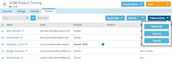 Bulk actions