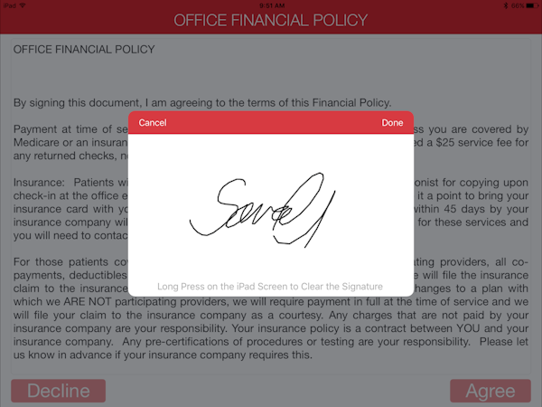 Check In document signing