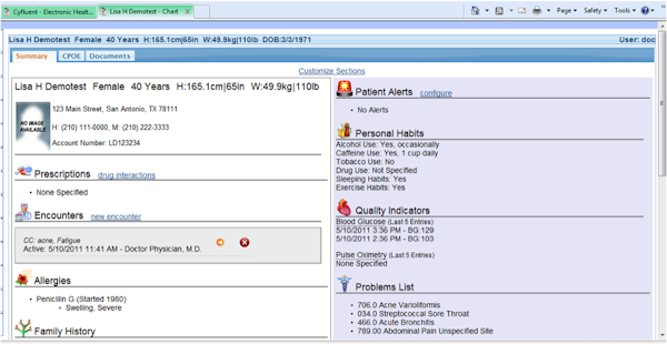 Patient Summary Screen