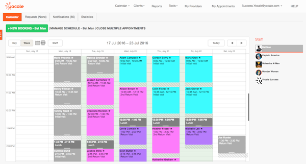 Provider calendar
