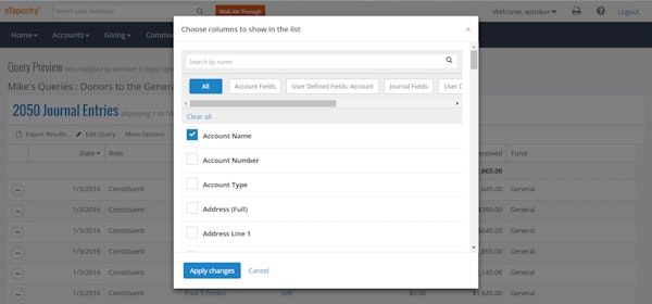 Query options