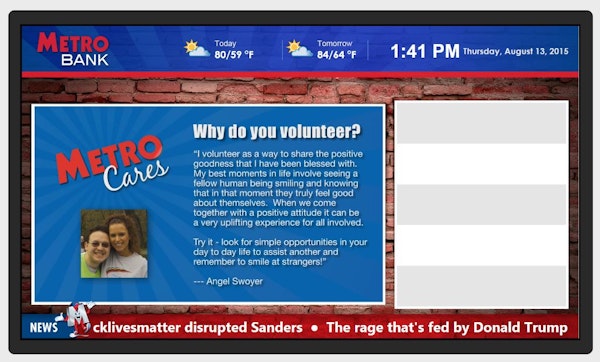 Advertisement with news feed