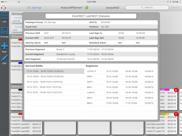 Mobile app interface