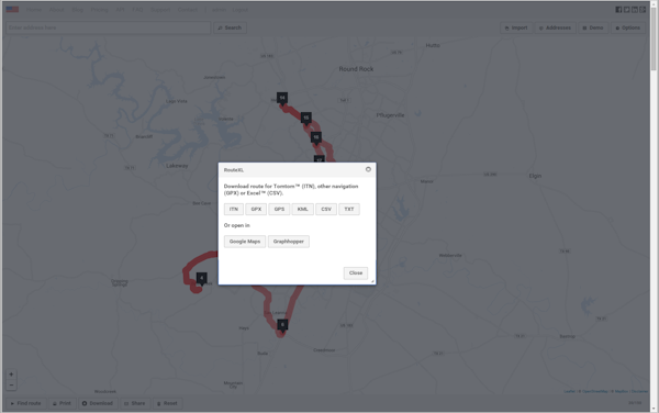 Downloading route