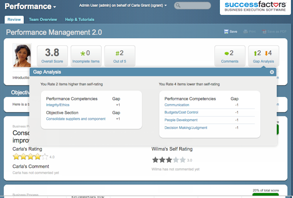 SuccessFactors gap analysis review