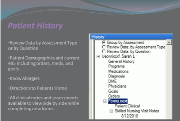 HealthWare patient history