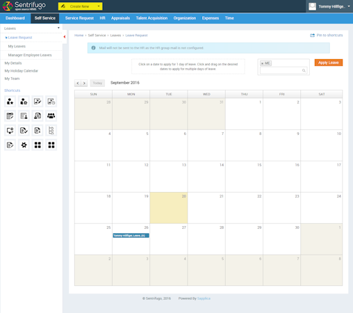 Leave calendar