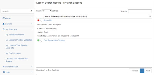 Search results