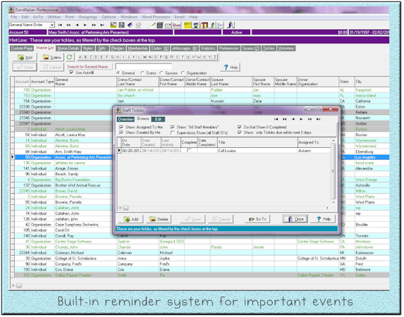 Built in Reminder System for Important Events