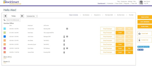 Scheduling dashboard