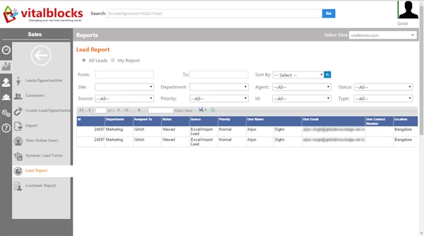 Lead report