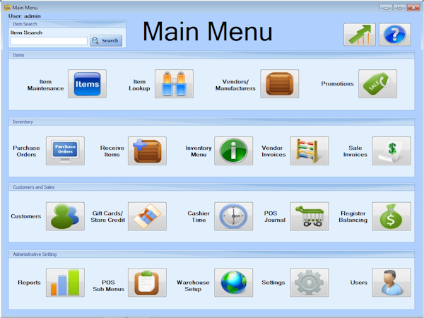 Manager screen