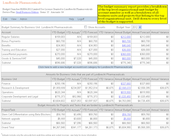 Budget summary