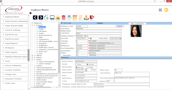 Employee details