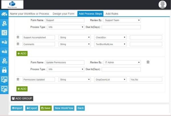 Add process steps