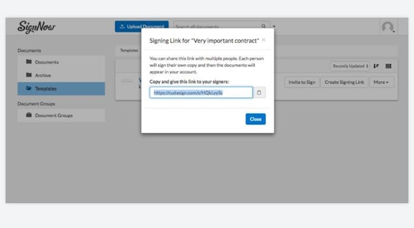 Send signing link