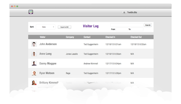 Visitor log