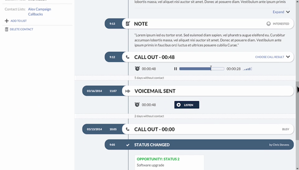 Call notes