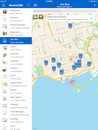 Active job sites