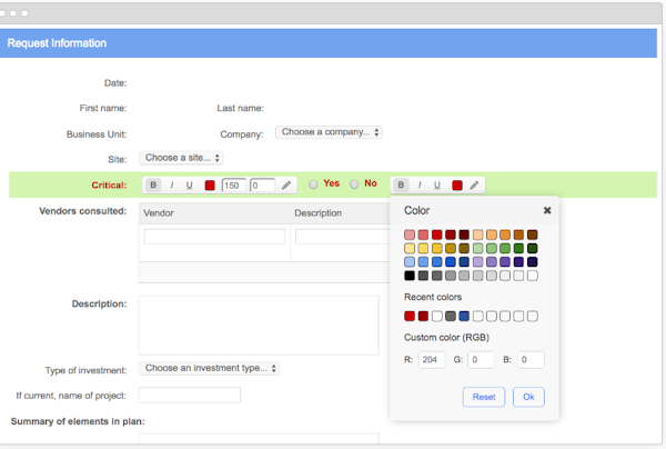 Design forms