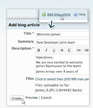 Add blog article