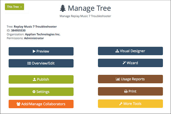 Manage script tree