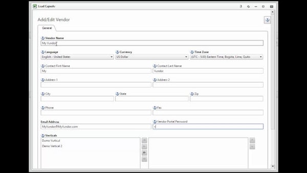 Add and edit vendor