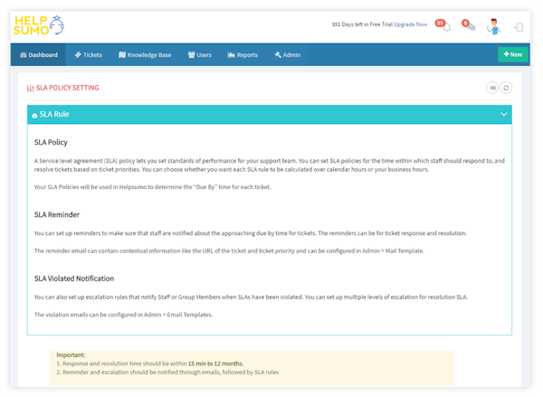SLA management