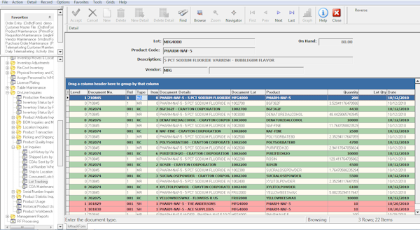 Lot Traceability