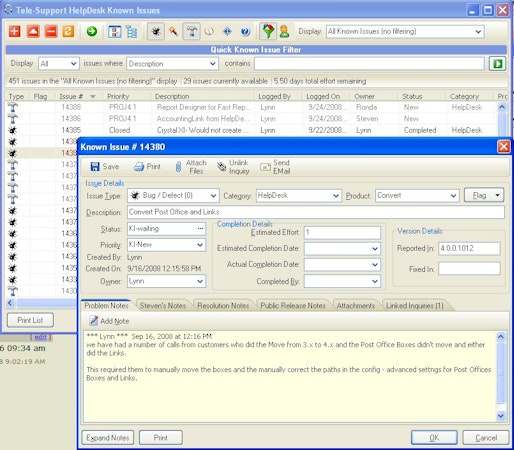 Known issue management