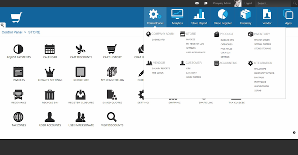 Administrative interface