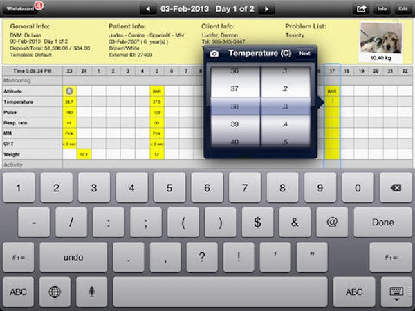 Recording patient temperatures