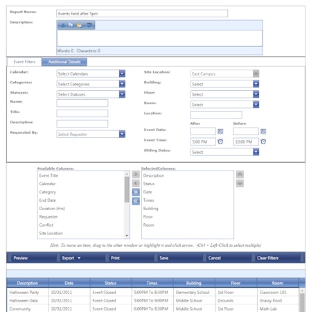 Facility event scheduling