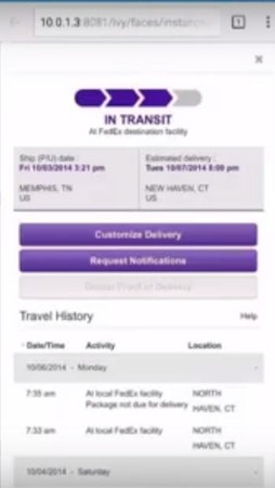 Mobile shipping status